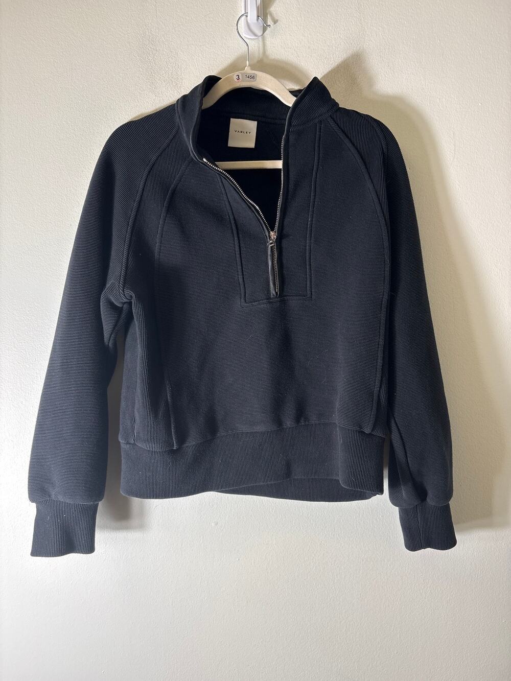 Varley Black Ribbed Pullover Sz XS